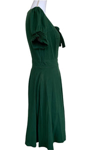 EShakti Short Sleeve Fit and Flare Green Dress, 12