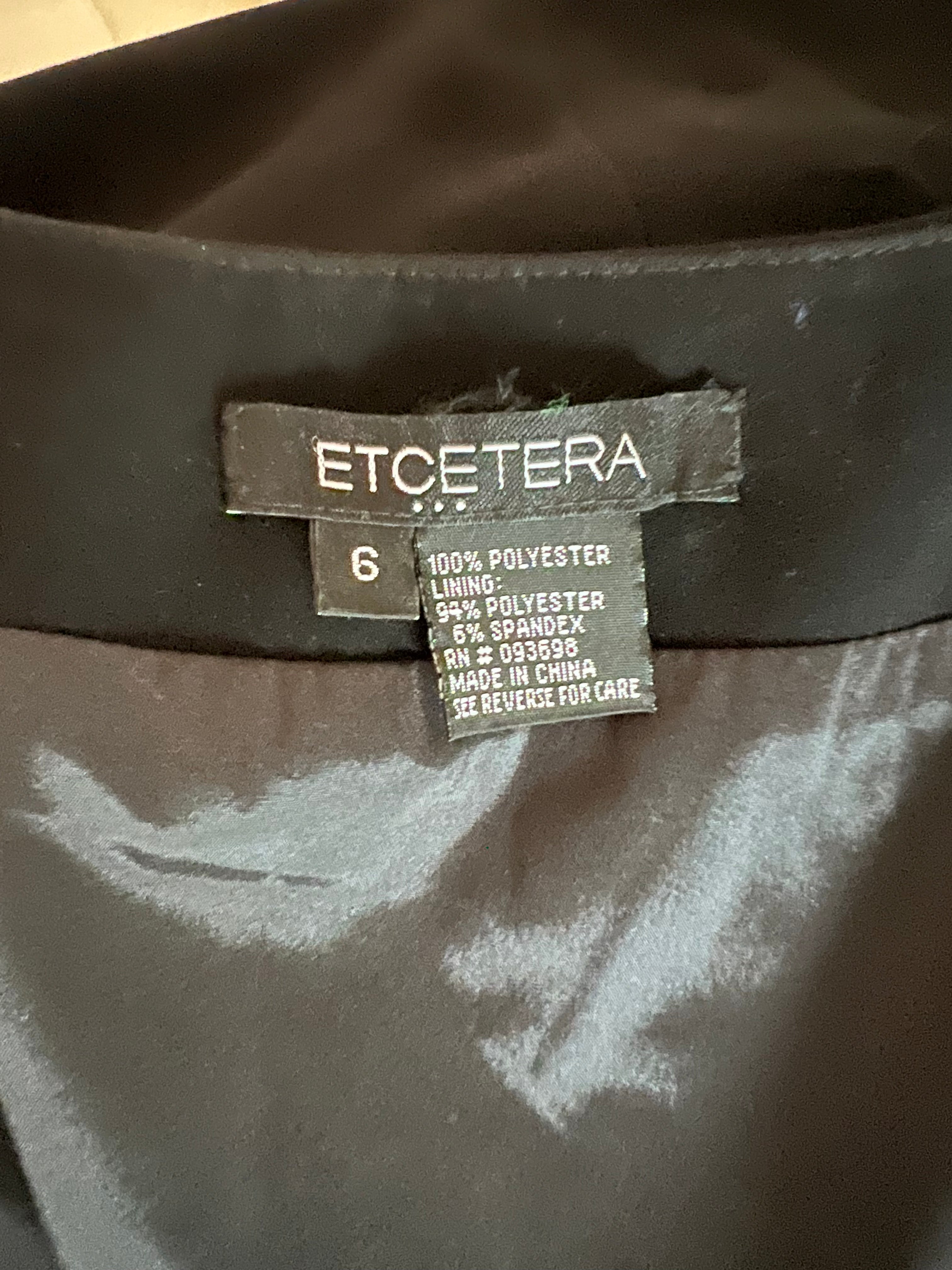 Etcetera Black Suit Blazer and Skirt 6