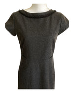 Load image into Gallery viewer, Evan Picone Charcoal Wool Cap Sleeve with Rope Trim Dress, 4
