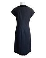 Load image into Gallery viewer, Evan Picone Charcoal Wool Cap Sleeve with Rope Trim Dress, 4
