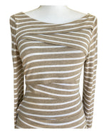 Load image into Gallery viewer, Baily 44 Layered Tan and White Striped Top, M
