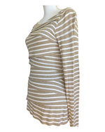 Load image into Gallery viewer, Baily 44 Layered Tan and White Striped Top, M
