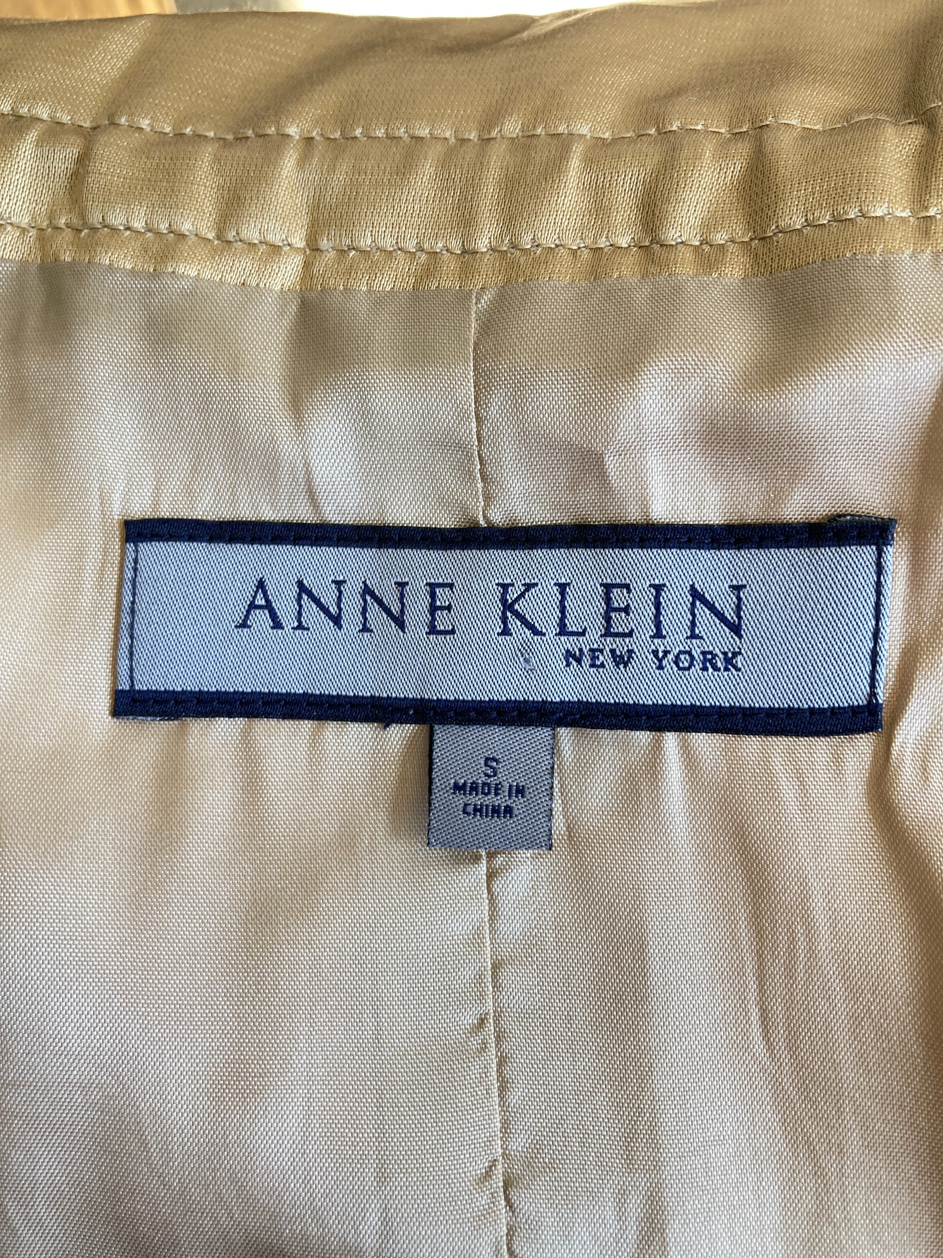 Anne Klein Gold Silk Blazer, S