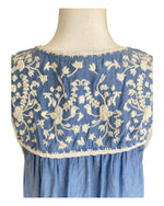 Load image into Gallery viewer, Joie Chambray Embroidered Sleeveless Tunic, M
