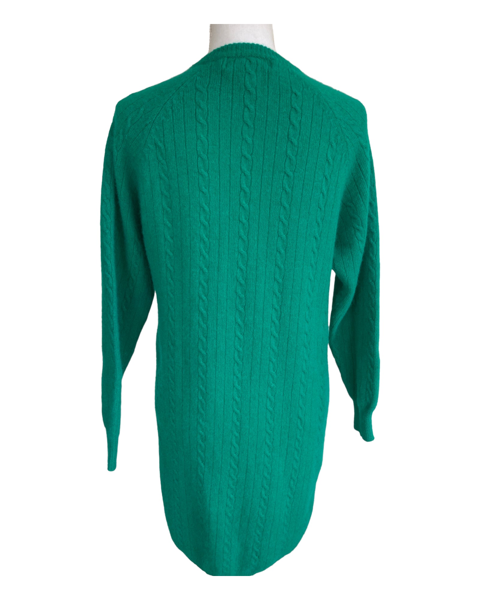 Vintage Outlander Green Cable Sweater Dress, M