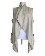 Load image into Gallery viewer, Lafayette 148 Stone Linen Wrap Vest, 12

