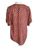 Load image into Gallery viewer, Lafayette Silk Orange and Purple Top, 8

