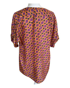 Lafayette Silk Orange and Purple Top, 8