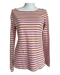Boden Pink and Brown Striped T-Shirt, 4
