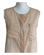 Load image into Gallery viewer, Theory Sleeveless Blush Linen Shirt, M
