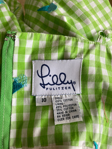 Lilly Pulitzer Green Check Ice Cream Dress, 10
