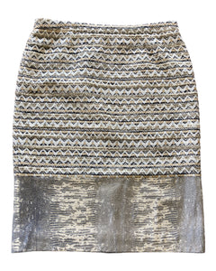 Tory Burch Vanessa Tweed and Leather Skirt, 10