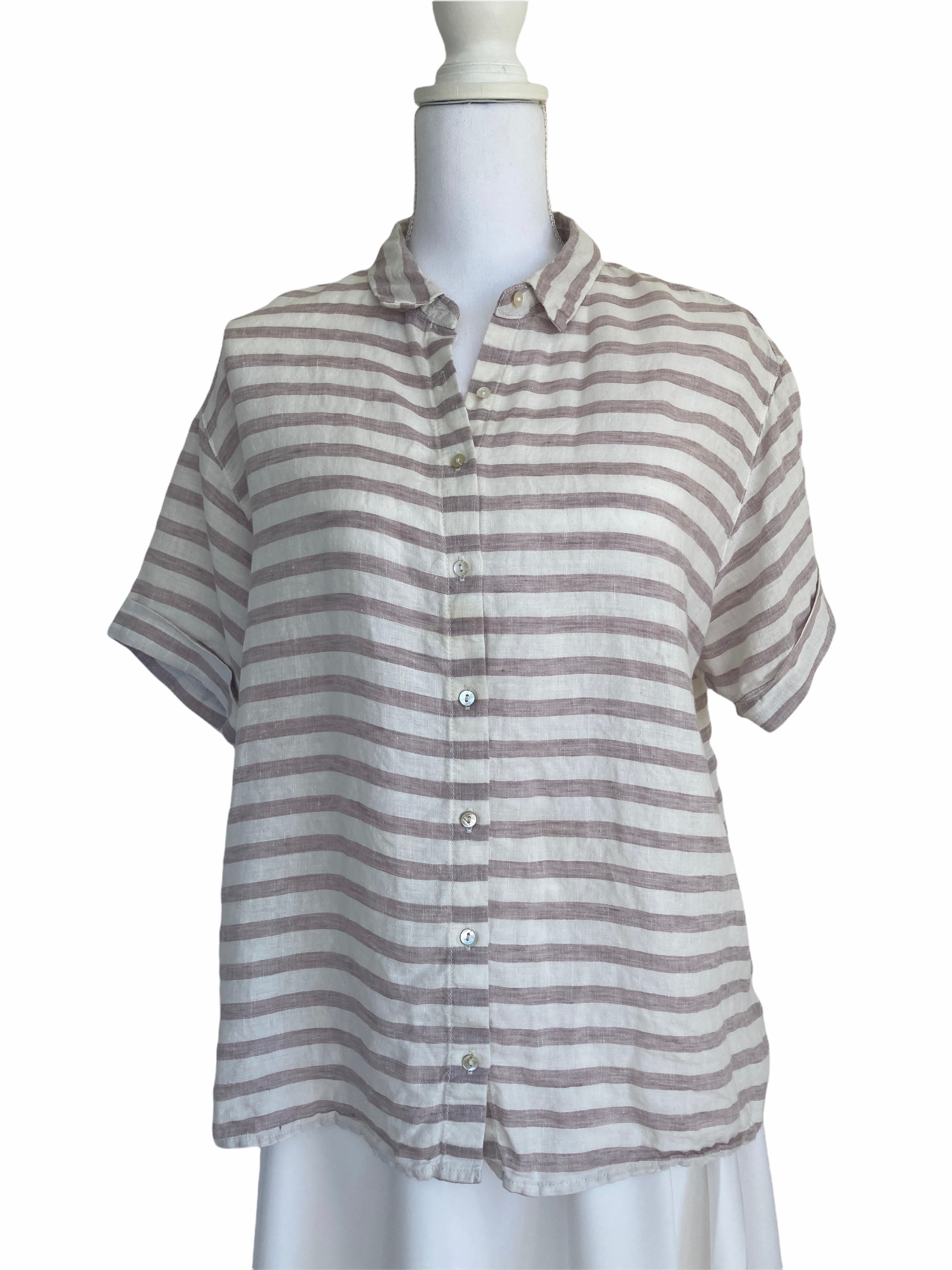 Rachel Zoe Striped Linen Shirt, M Rachel Zoe Striped Linen Shirt, M