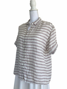 Rachel Zoe Striped Linen Shirt, M