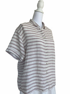 Rachel Zoe Striped Linen Shirt, M