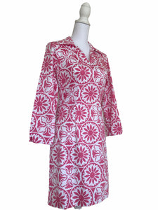 Melly M Pink and White Pattern Collar Dress, 2