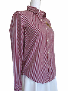 Ralph Lauren Red Stripe Logo Shirt, XS