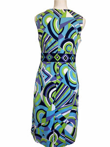 Melly M Blue and Green Pattern Dress, 10
