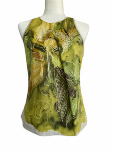 Piazza Sempione Green and Yellow Print Top, 6