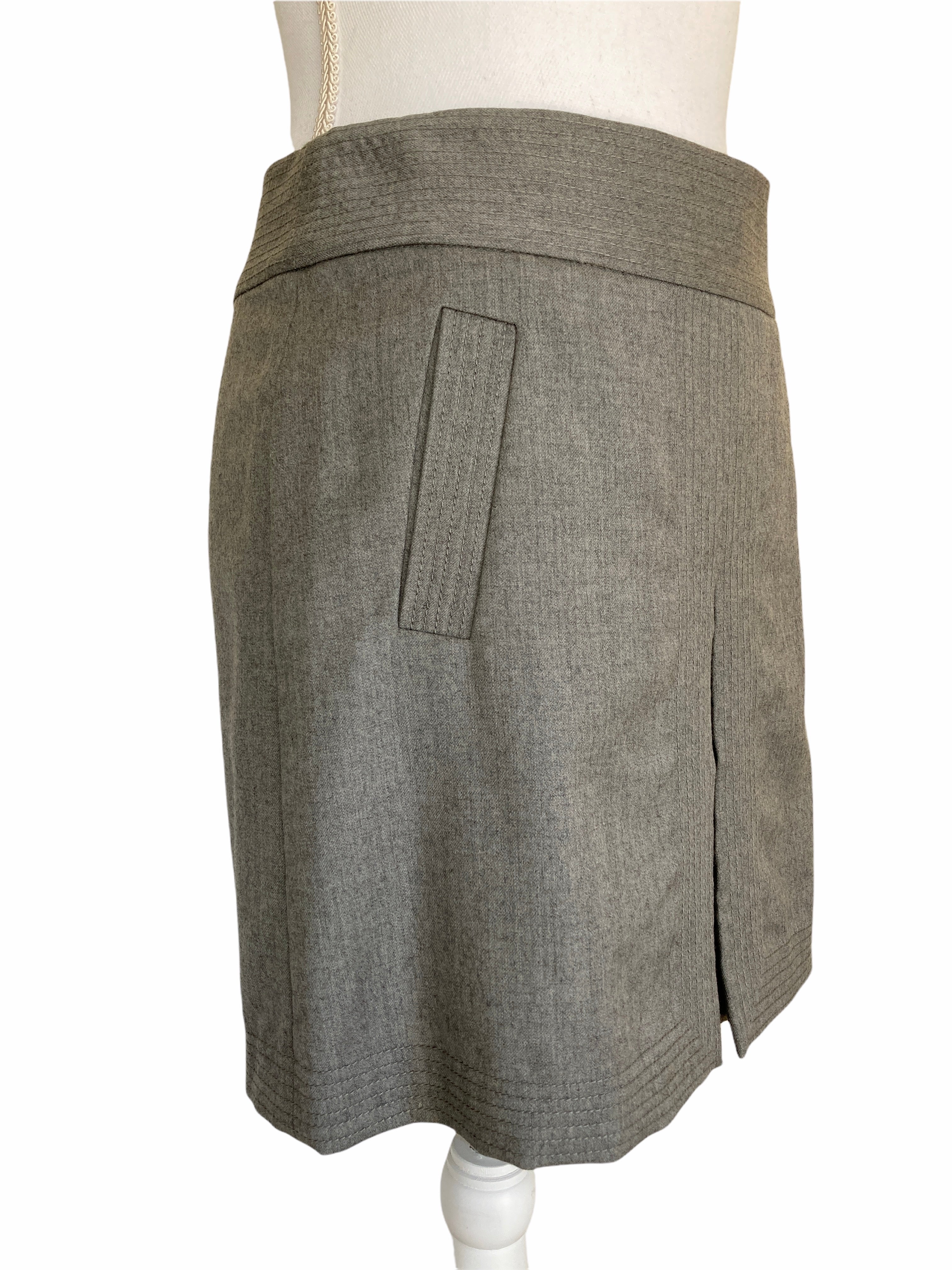 J. Crew Charcoal Wool Skirt, 0