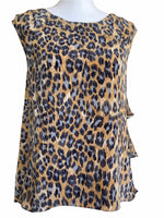Load image into Gallery viewer, Tracy Reese Animal Print Silk Top, P
