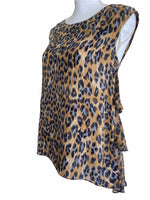 Load image into Gallery viewer, Tracy Reese Animal Print Silk Top, P
