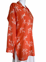Load image into Gallery viewer, Three Islands Orange Coral Tunic, XS
