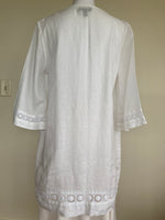 Load image into Gallery viewer, J. Crew White Hemstitch Linen Tunic, M
