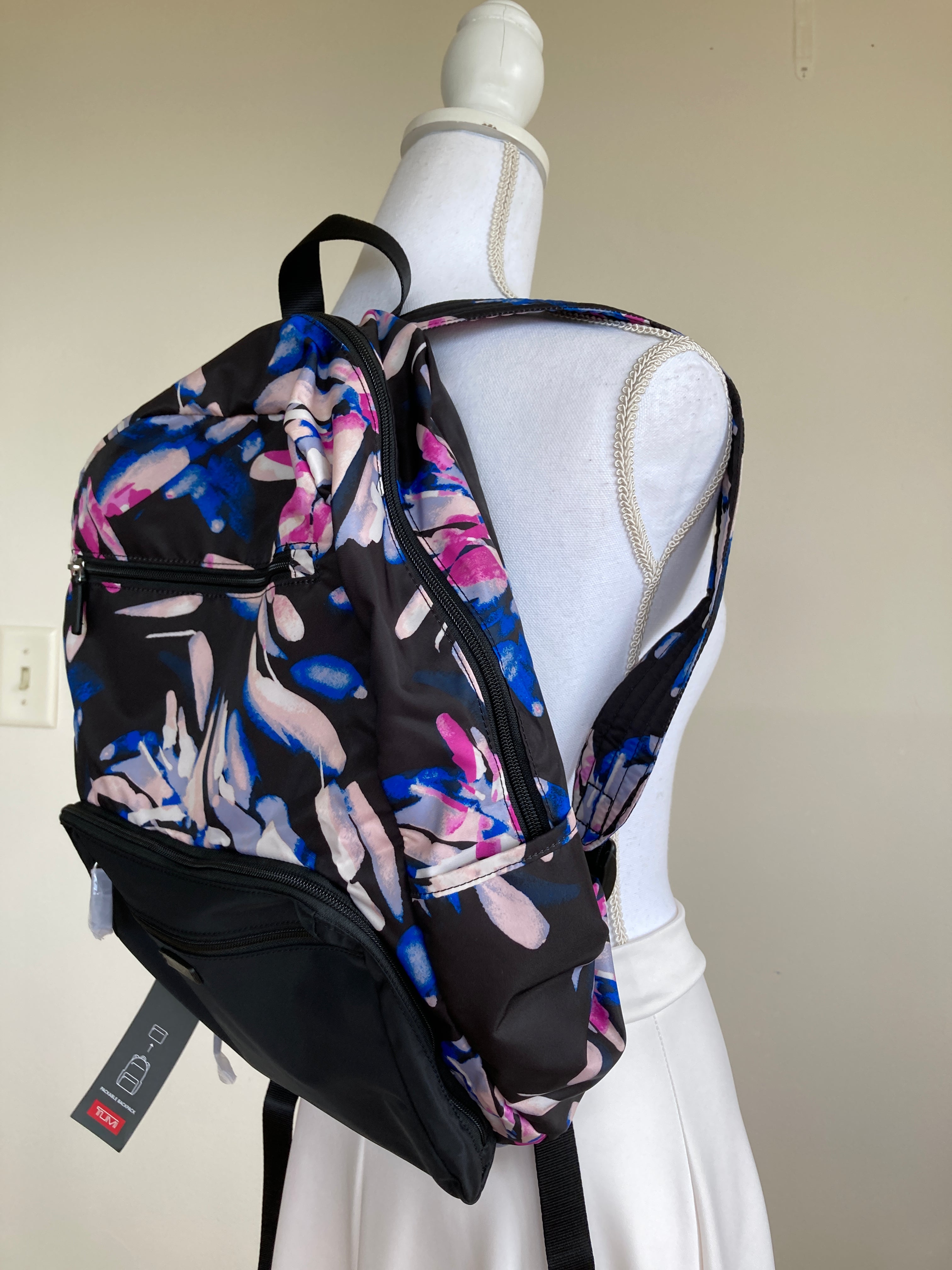 TUMI Black/Floral Packable Backpack – Second Serve Resale