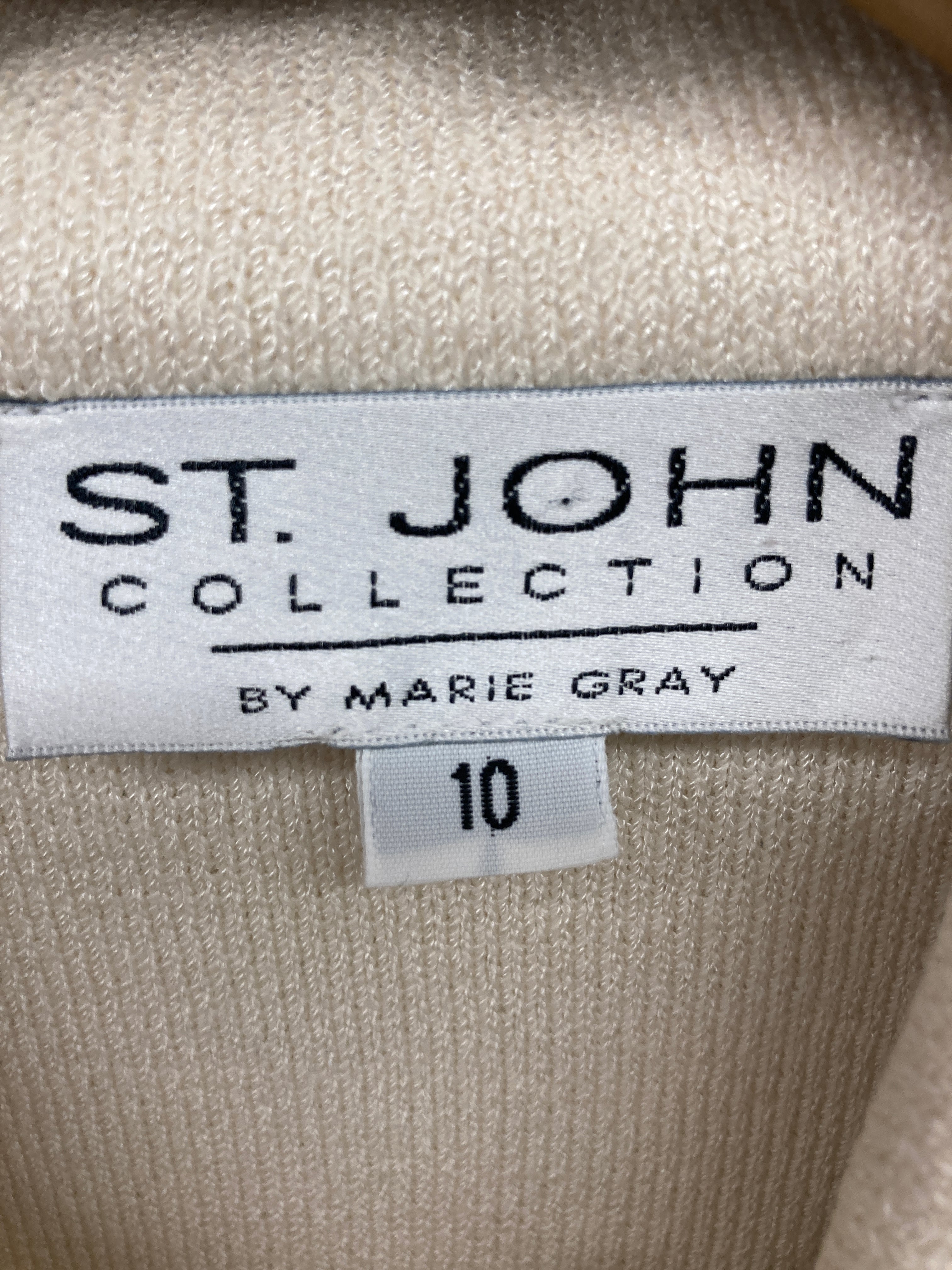 St. John Ivory Knit Blazer, 10