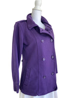 Load image into Gallery viewer, J. Peterman Purple Sweatshirt Coat, XS
