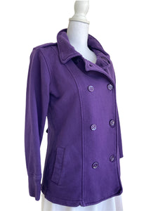 J. Peterman Purple Sweatshirt Coat, XS
