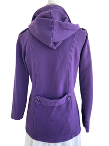 J. Peterman Purple Sweatshirt Coat, XS