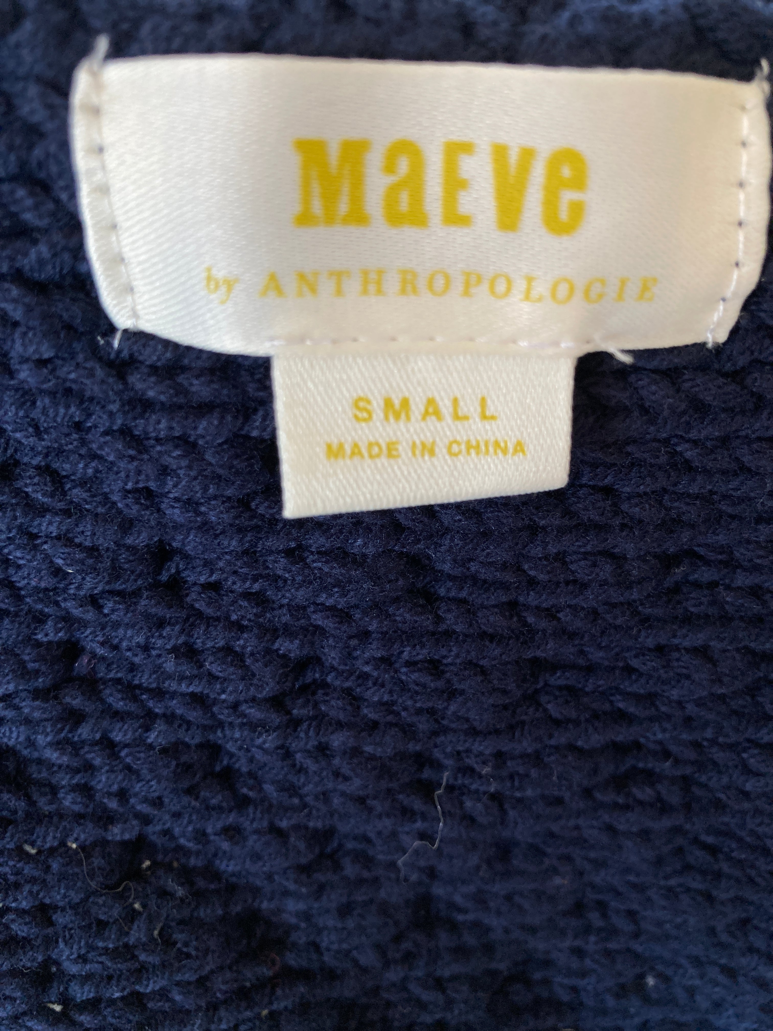 Maeve Chunky Navy Cardigan Sweater, S