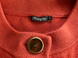 J. McLaughlin Cardigan 3/4 Sleeve Orange Sweater, M