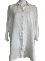 Load image into Gallery viewer, Orvis White Linen Shirt, M
