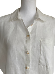 Orvis White Linen Shirt, M