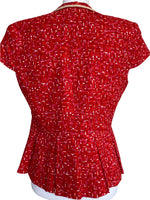 Load image into Gallery viewer, Sharagano Noir Red Print Blazer/Top, 8
