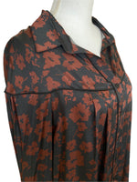 Load image into Gallery viewer, Lauren Vidal Black and Rust Pattern Shirt, S
