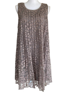 Max Studio Taupe Swing Cocktail Dress, S