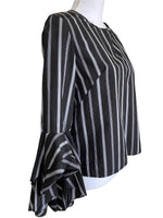 Load image into Gallery viewer, Milly Black and White Bell Sleeve Top, 8
