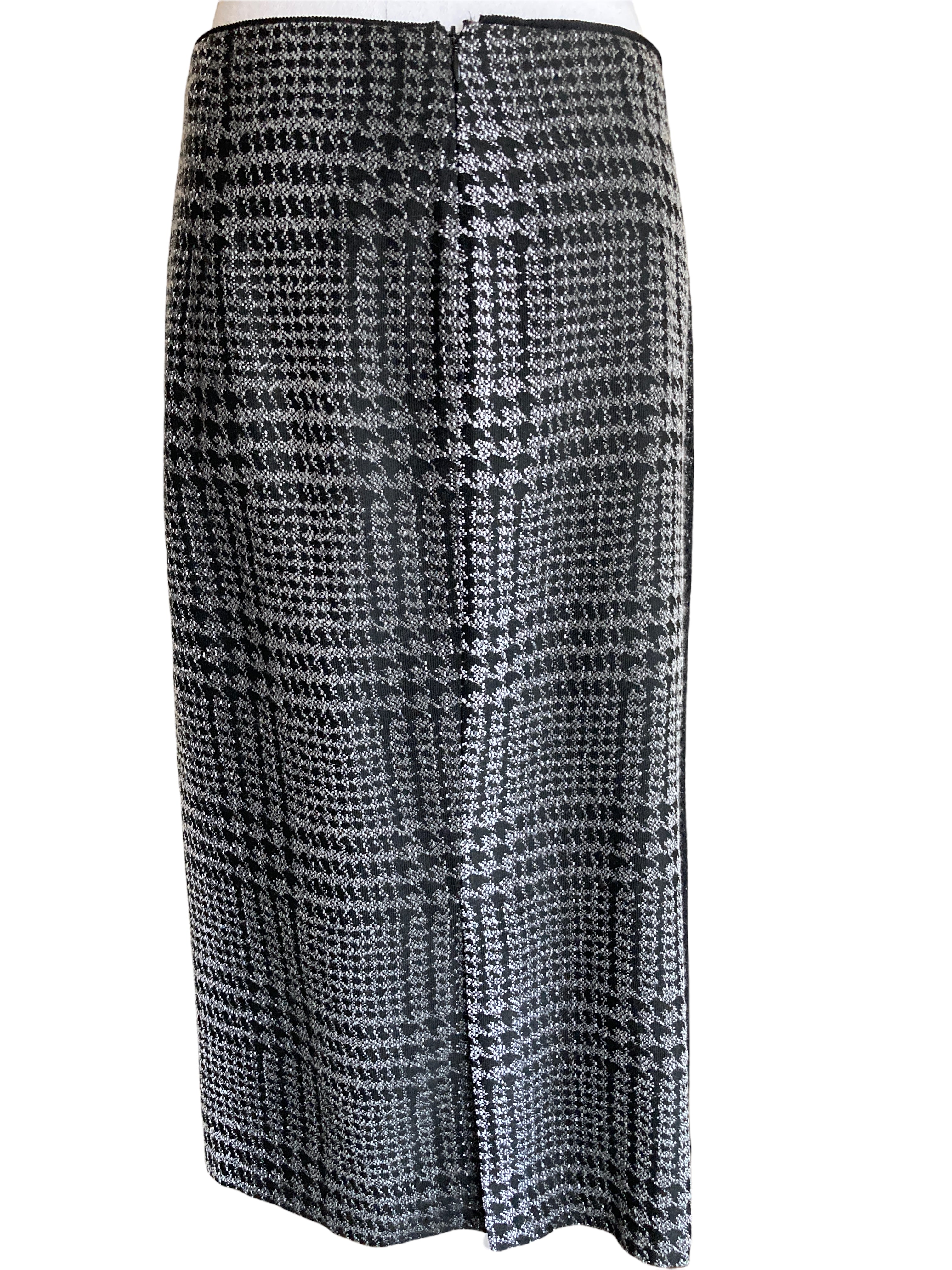 Lafayette 148 Charcoal Plaid Skirt, 10