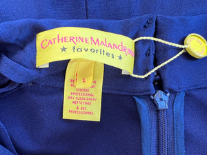 Catherine Malandrino Navy Silk Stretch Dress, L