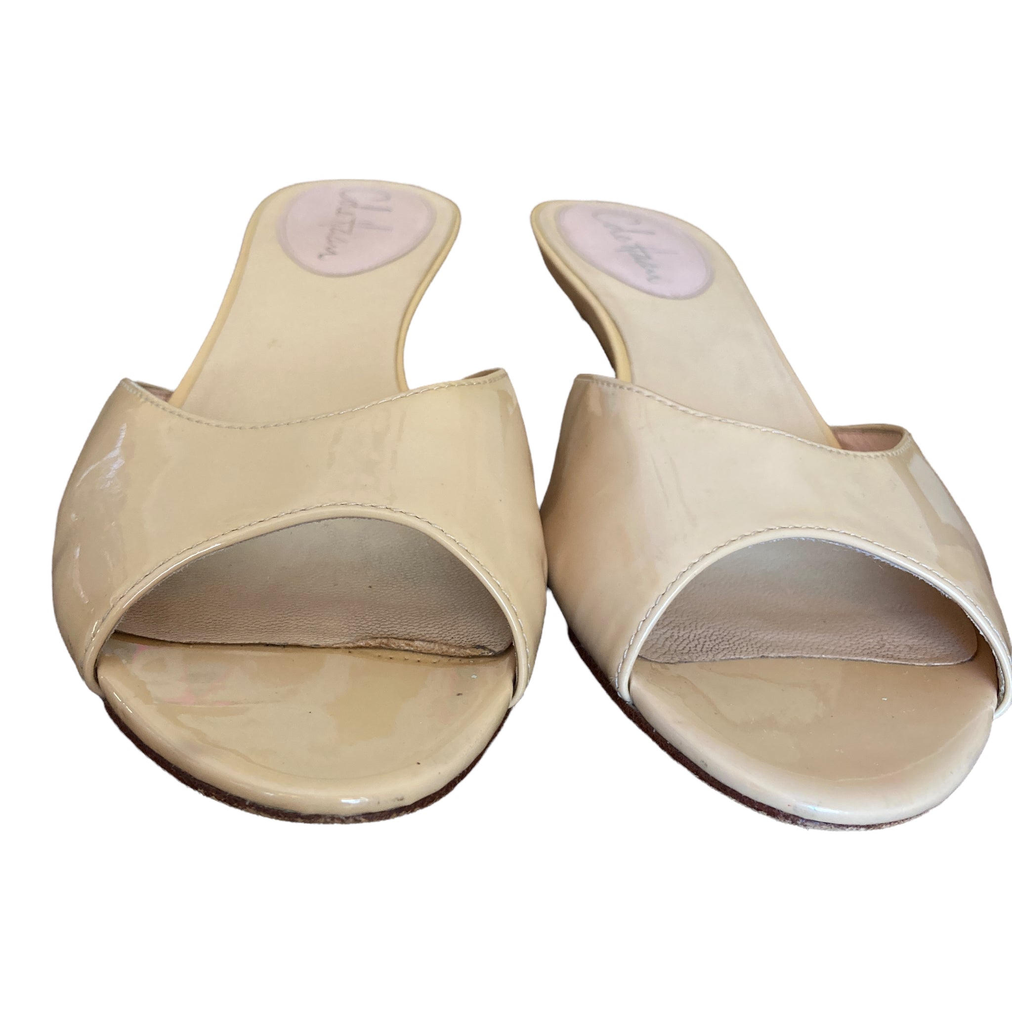 Cole Haan Beige Patent Kitten Heel Shoes 8.5