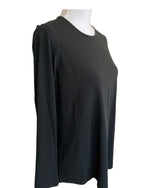 Load image into Gallery viewer, Pure Jill Black Stretch Cotton Shirttail Top, S
