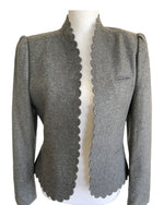 Load image into Gallery viewer, The Limited Vintage Charcoal Scalloped Blazer, 10
