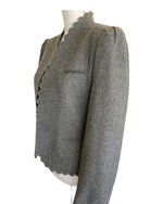 Load image into Gallery viewer, The Limited Vintage Charcoal Scalloped Blazer, 10
