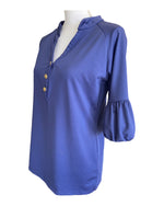 Load image into Gallery viewer, Tracy Negoshian Periwinkle Stretch Top, XS
