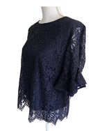 Load image into Gallery viewer, Nanette Lepore Navy Lace Top, M
