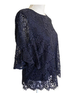 Load image into Gallery viewer, Nanette Lepore Navy Lace Top, M
